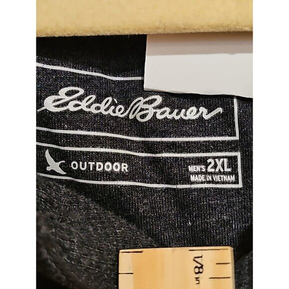 Eddie Bauer Thermal Henley Shirt Mens 2XL Gray Waffle Knit Top Long Sleeve Comfy - Picture 3 of 9